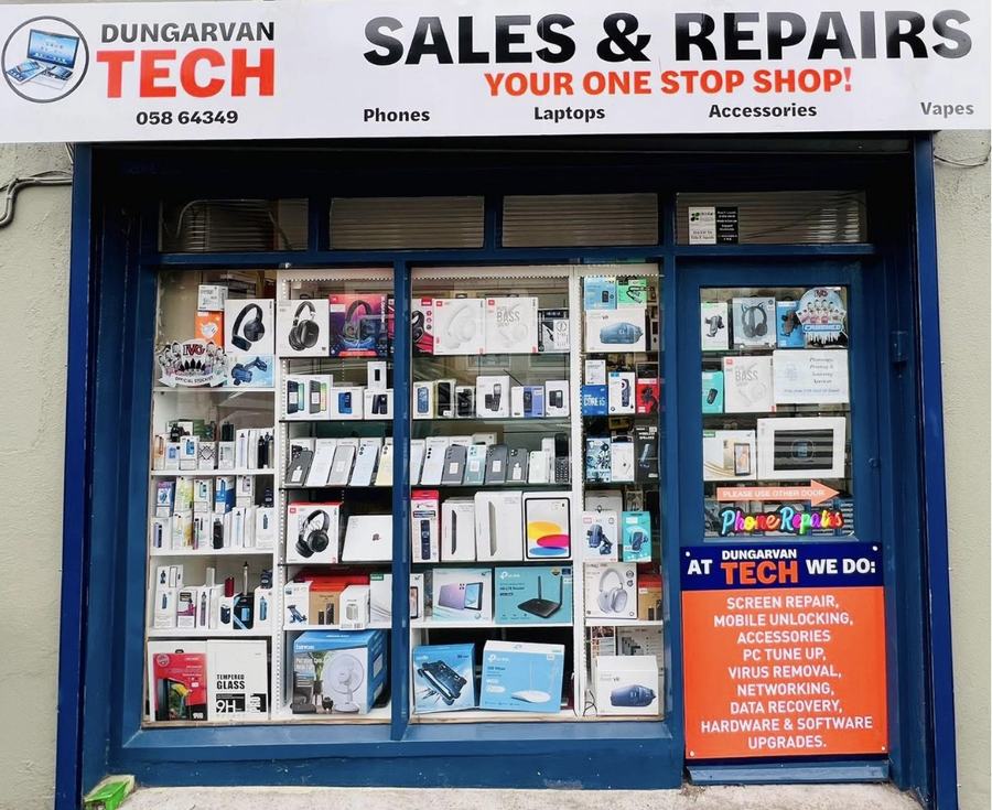 Dungarvan Tech shopfront on Saint Mary Street, Dungarvan